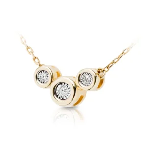 Złota celebrytka 585 z trzema diamentami 0,01ct