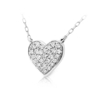 Złota celebrytka w kształcie serca 585 z diamentami 0,09ct