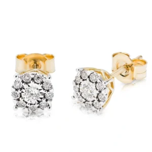 Złote kolczyki 585 z diamentami 0,15ct