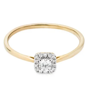 Złoty pierścionek 585 z diamentami 0,16ct