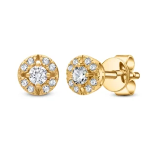 Złote kolczyki 585 z diamentami 0,18ct