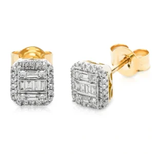 Złote kolczyki 585 z diamentami 0,25ct