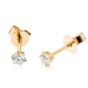 Złote kolczyki 585 z diamentami 0,28ct