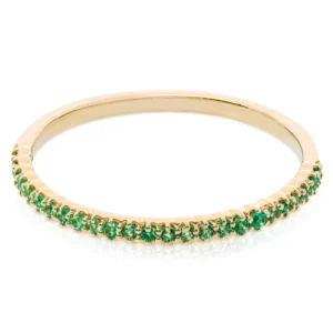 Złoty pierścionek 585 z szmaragdami 0,16ct