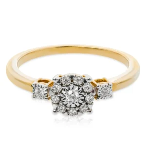 Złoty pierścionek 585 z diamentami 0,09ct