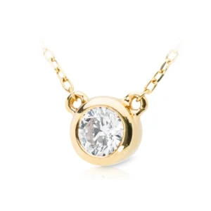 Złota celebrytka 585 z diamentem 0,15ct w złotej oprawie