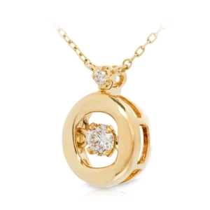 Złota celebrytka 585 z tańczącym diamentem 0,09ct