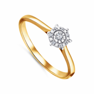 Złoty pierścionek z diamentami 0,04ct