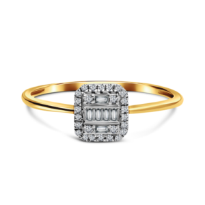 Pierścionek z żółtego złota 585 z diamentami 0,15ct