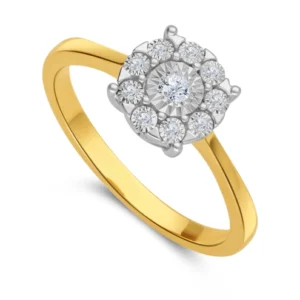 Złoty pierścionek z diamentami 0,06ct
