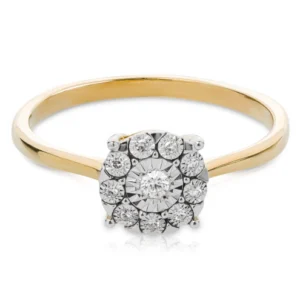 Złoty pierścionek z diamentami 0,06ct