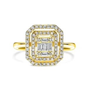 Złoty pierścionek 585 z diamentami 0,26ct