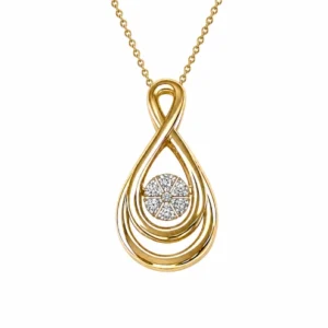 Złota zawieszka 585 z tańczącym diamentem 0,03ct