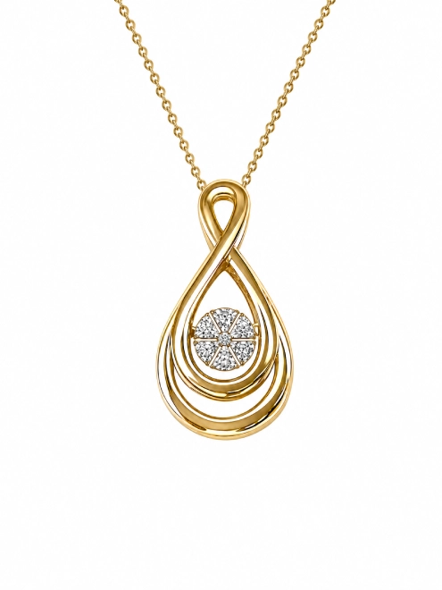 Złota zawieszka 585 z tańczącym diamentem 0,03ct